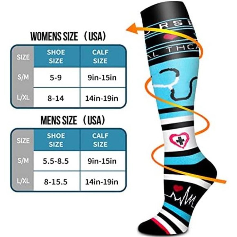 6 Pack Assorted Copper Compression Socks for Women - image 6